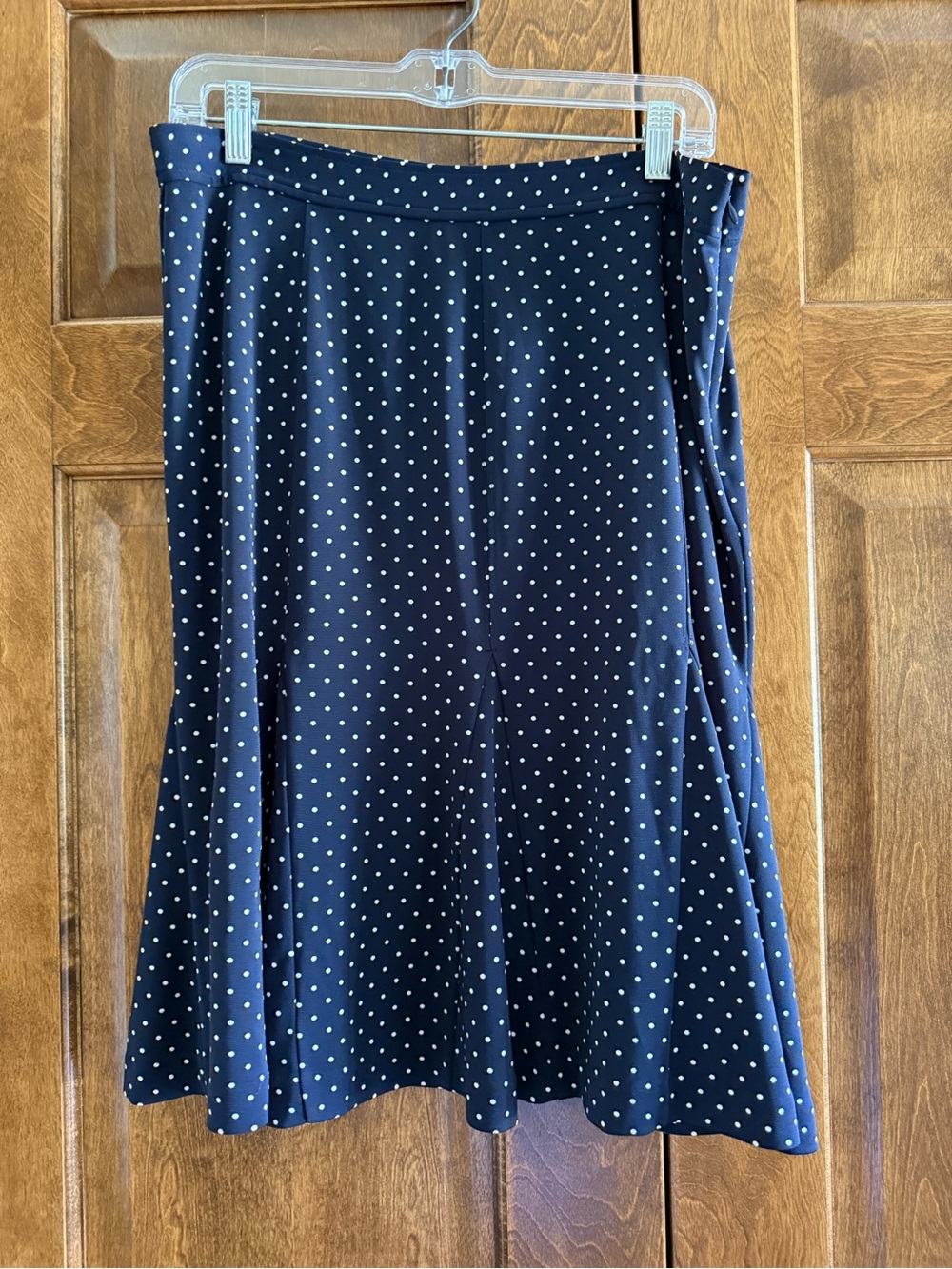 Talbots Polka Dot A-Line Skirt - Navy with White Dots - Women's Size 10